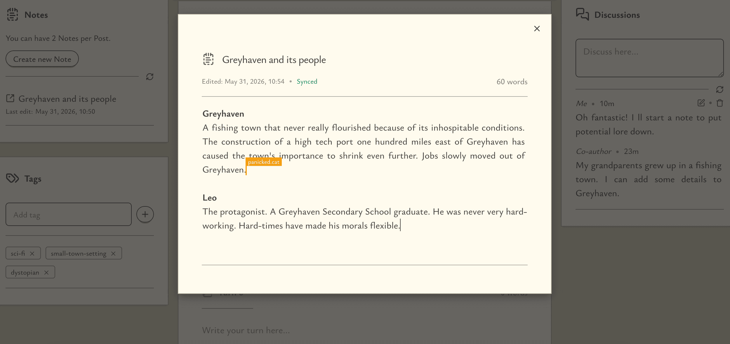 Edit notes in real-time