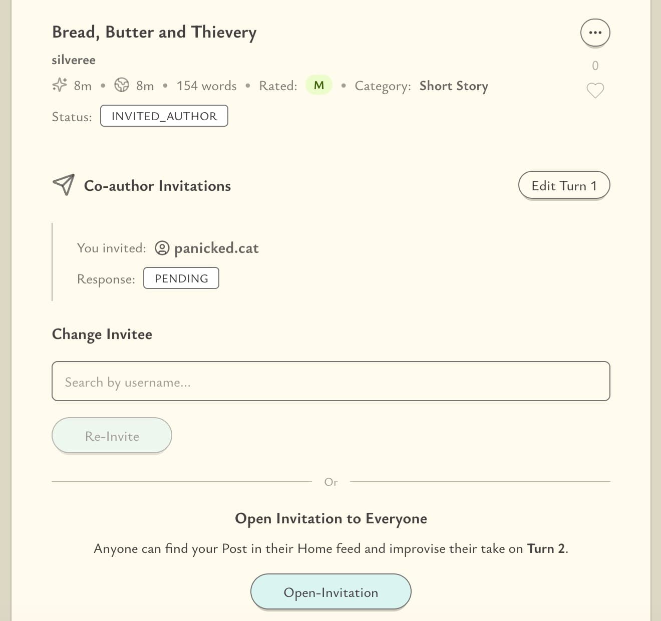 Dashboard - Invited Author