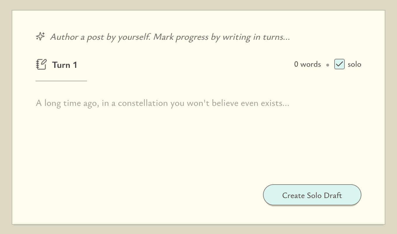 Create solo post